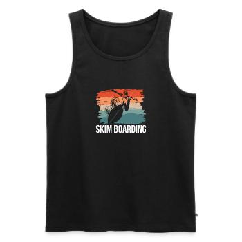 Vintage Retro Skim Boarding Shirt - Männer Premium Bio Tank Top - Schwarz - Vorne - Michal (187cm)