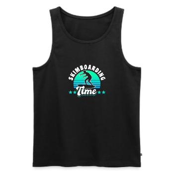 Skimboarding Time Shirt Gift - Men's Premium Organic Tank Top - black - Front - Michal (187cm)