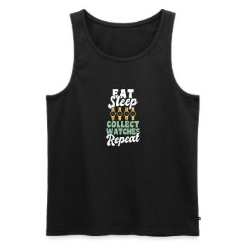 Eat Sleep Collect Watches Repeat - Männer Premium Bio Tank Top - Schwarz - Vorne - Michal (187cm)