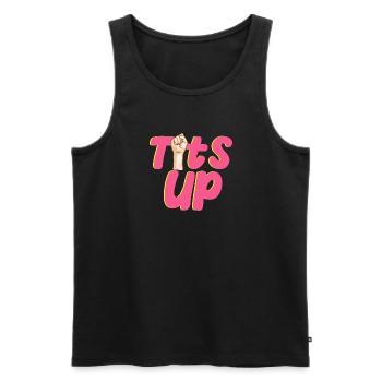 Tittenfeminismus - Männer Premium Bio Tank Top - Schwarz - Vorne - Michal (187cm)