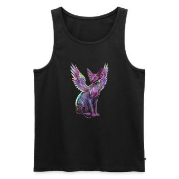 Chat Sphynx pour les amoureux des chats - Débardeur bio Premium Homme - noir - Devant - Michal (187cm)