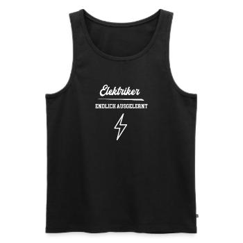 Elektriker Endlich Ausgelernt Lehrling Azubi Lehre - Männer Premium Bio Tank Top - Schwarz - Vorne - Michal (187cm)