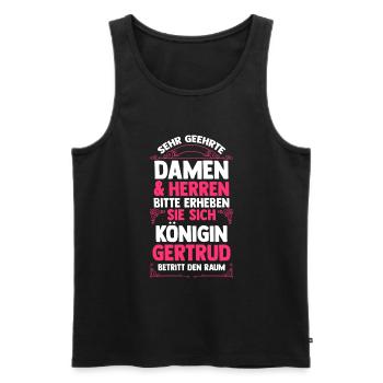 Gertrud - Männer Premium Bio Tank Top - Schwarz - Vorne - Michal (187cm)