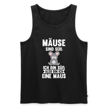 Mäuse sind süß ich bin süß also bin ich ein Mäuse - Männer Premium Bio Tank Top - Schwarz - Vorne - Michal (187cm)