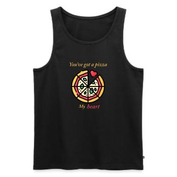 Pizza My Heart - Men's Premium Organic Tank Top - black - Front - Michal (187cm)
