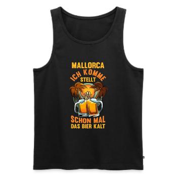 Party Urlaub Mallorca - Männer Premium Bio Tank Top - Schwarz - Vorne - Michal (187cm)
