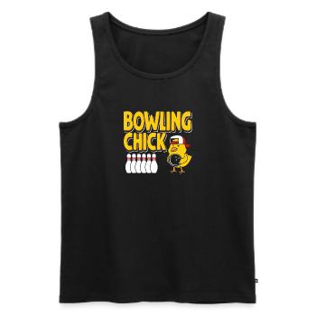 Bowling-Küken - Männer Premium Bio Tank Top - Schwarz - Vorne - Michal (187cm)
