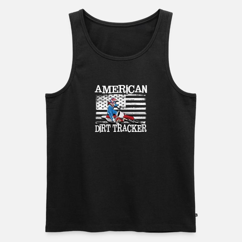American Dirt Tracker - Männer Premium Bio Tank Top - Schwarz