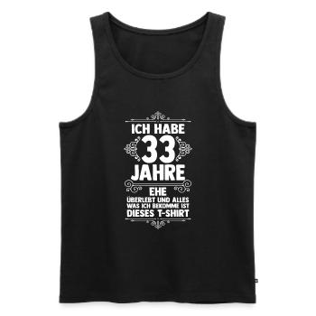 Ehe Zinnhochzeit 33 Jahre Verheiratet Hochzeitstag - Männer Premium Bio Tank Top - Schwarz - Vorne - Michal (187cm)