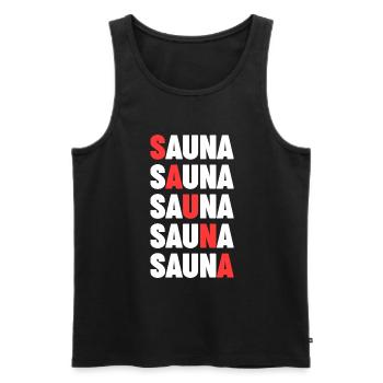 Wellness Saunagänger Saunieren Saunierer Sauna - Männer Premium Bio Tank Top - Schwarz - Vorne - Michal (187cm)