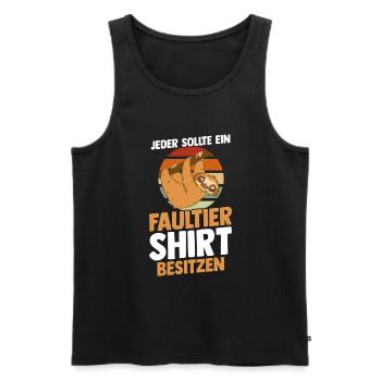 Faultier - Männer Premium Bio Tank Top - Schwarz - Vorne - AI Model Male 178 light (178cm)