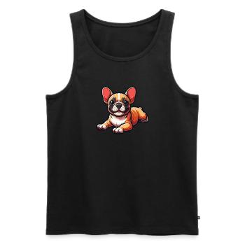 Französische Bulldogge - Männer Premium Bio Tank Top - Schwarz - Vorne - AI Model Male 178 light (178cm)