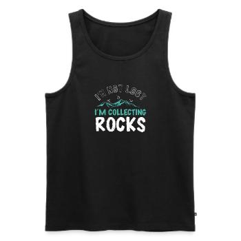 Ich bin nicht verloren, ich sammle Felsen - Männer Premium Bio Tank Top - Schwarz - Vorne - AI Model Male 178 light (178cm)