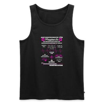 Anforderungen für Pflegeberufe - Männer Premium Bio Tank Top - Schwarz - Vorne - AI Model Male 178 light (178cm)