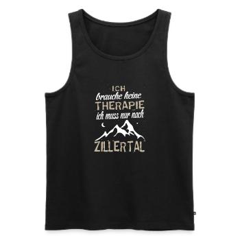 Zillertal - Männer Premium Bio Tank Top - Schwarz - Vorne - AI Model Male 178 light (178cm)