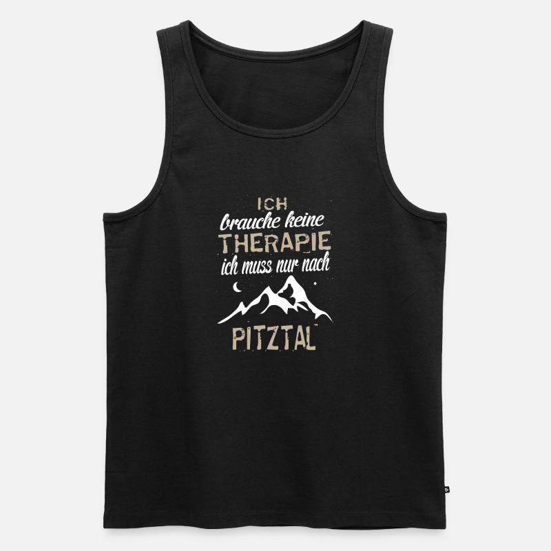 Pitztal - Männer Premium Bio Tank Top - Schwarz