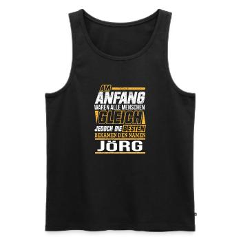 JÖRG - Die Besten - Männer Premium Bio Tank Top - Schwarz - Vorne - AI Model Male 178 light (178cm)
