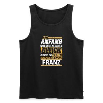 FRANZ - Die Besten - Männer Premium Bio Tank Top - Schwarz - Vorne - AI Model Male 178 light (178cm)