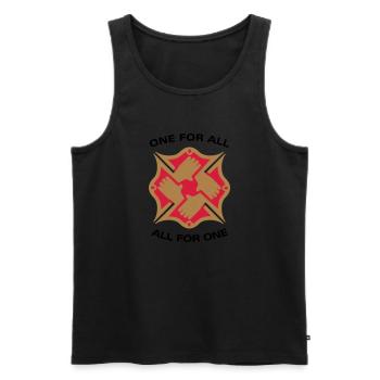 One for all - all for one - engl. - Männer Premium Bio Tank Top - Schwarz - Vorne - Michal (187cm)
