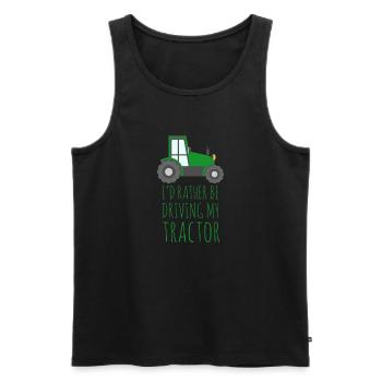 Farmer / Farmer / Farmer: I'd rather be driving - Men's Premium Organic Tank Top - black - Front - Michal (187cm)