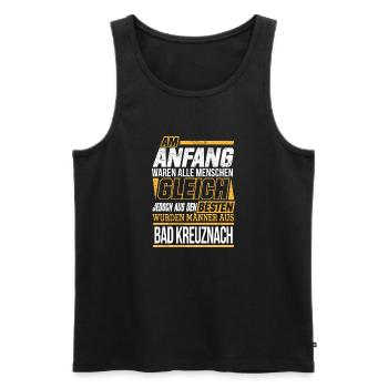 BAD-KREUZNACH wo die Besten Männer herkommen - Männer Premium Bio Tank Top - Schwarz - Vorne - Michal (187cm)