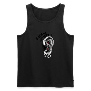 Kick me avec de la musique - Débardeur bio Premium Homme - noir - Devant - AI Model Male 178 light (178cm)