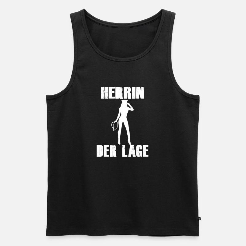 Herrin der Lage - Männer Premium Bio Tank Top - Schwarz