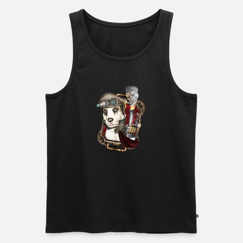 Steampunk Hund # 1 - Männer Premium Bio Tank Top - Schwarz