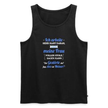 Ich arbeite sehr hart daran - Gestörter - Männer Premium Bio Tank Top - Schwarz - Vorne - Michal (187cm)