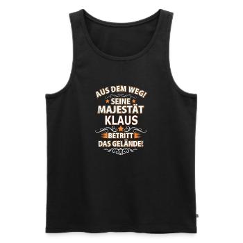 KLAUS - Männer Premium Bio Tank Top - Schwarz - Vorne - Michal (187cm)