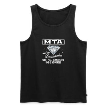 MTA - DM - Männer Premium Bio Tank Top - Schwarz - Vorne - Michal (187cm)