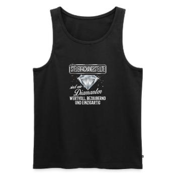 STEUERFACHANGESTELLTE -DM - Männer Premium Bio Tank Top - Schwarz - Vorne - Michal (187cm)