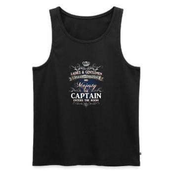 Chemise de profession noble pour le capitaine - Débardeur bio Premium Homme - noir - Devant - AI Model Male 178 light (178cm)