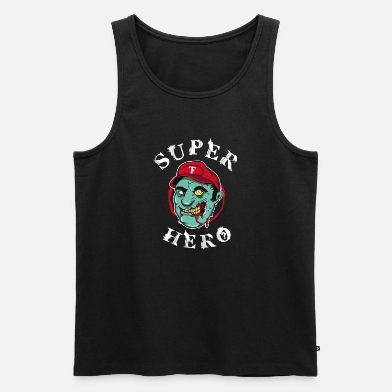 Superheld Zombie - Männer Premium Bio Tank Top - Schwarz