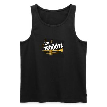 Ich tröte - Trompete - Männer Premium Bio Tank Top - Schwarz - Vorne - Michal (187cm)