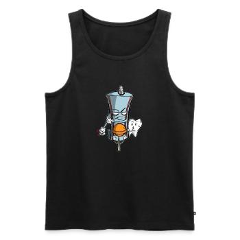 Toothpaste protects tooth from lollipop - Men's Premium Organic Tank Top - black - Front - AI Model Male 178 light (178cm)