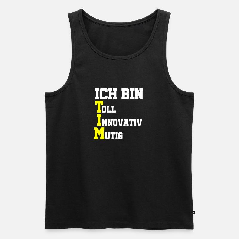 Ich bin Tim - Männer Premium Bio Tank Top - Schwarz