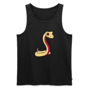 serpent visage tête gecko lézard reptile réel - Débardeur bio Premium Homme - noir - Devant - Michal (187cm)