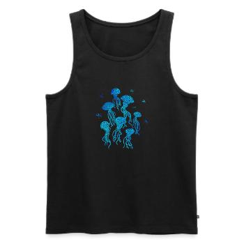 Swirly Jellyfish - Männer Premium Bio Tank Top - Schwarz - Vorne - Michal (187cm)