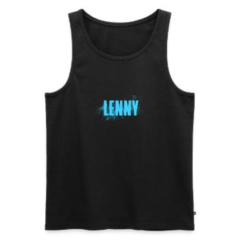 Lenny - Männer Premium Bio Tank Top - Schwarz - Vorne - AI Model Male 178 light (178cm)