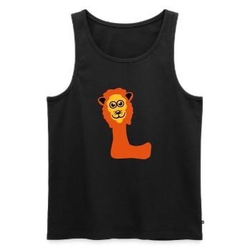 lion letter l animals - Men's Premium Organic Tank Top - black - Front - AI Model Male 178 light (178cm)