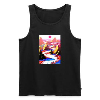 RED RIVER - Men's Premium Organic Tank Top - charcoal grey - Front - Alexander (188cm)
