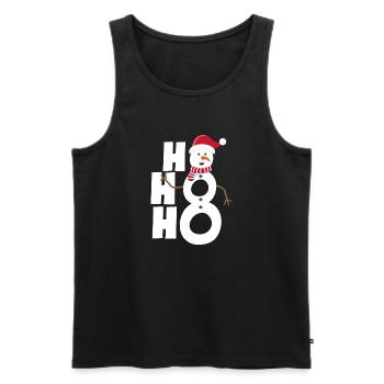 Ho Ho Ho Snowman - Men's Premium Organic Tank Top - black - Front - AI Model Male 178 light (178cm)
