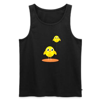 Poussins avec des ballons comme des poussins - Débardeur bio Premium Homme - noir - Devant - AI Model Male 178 light (178cm)