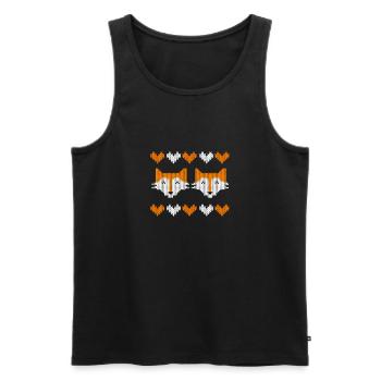 Merry Cfhristmas fox t shirts - Men's Premium Organic Tank Top - black - Front - Michal (187cm)