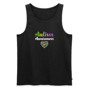 Autismus Bewusstsein - Männer Premium Bio Tank Top - Schwarz - Vorne - Michal (187cm)