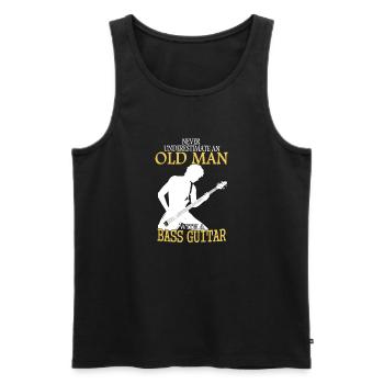 Never Underestimate An Old Man With A Bass Guitar - Men's Premium Organic Tank Top - black - Front - AI Model Male 178 light (178cm)