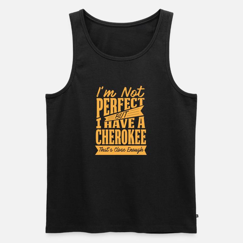 PERFEKT MIT CHEROKEE YY - Männer Premium Bio Tank Top - Schwarz