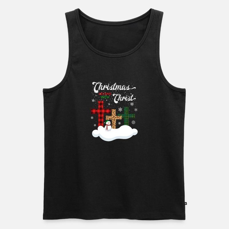 Weihnachten beginnt mit Christus - Männer Premium Bio Tank Top - Schwarz