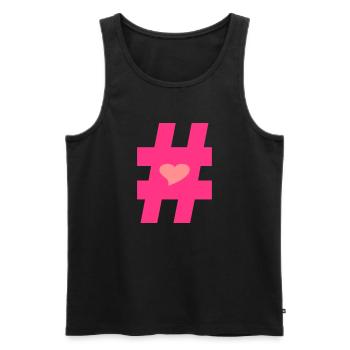 ❤I Love Hashtag-Hashtag Symbol Vector Design❤ - Men's Premium Organic Tank Top - black - Front - AI Model Male 178 light (178cm)
